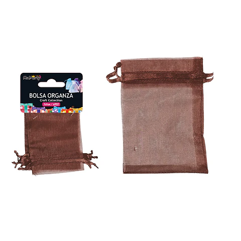 Bolsa de organza café 7*9cm 6pcs
