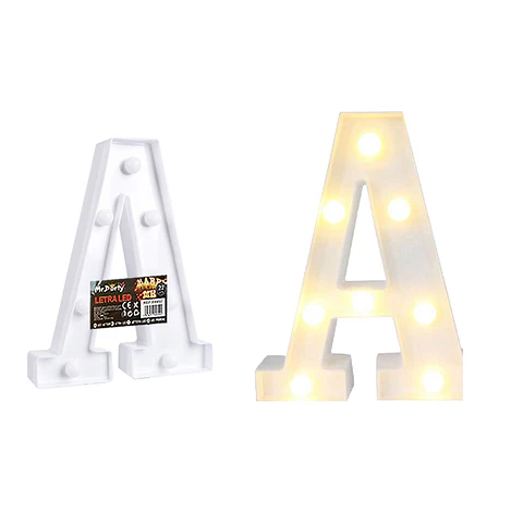 Letra A con luz led 22cm