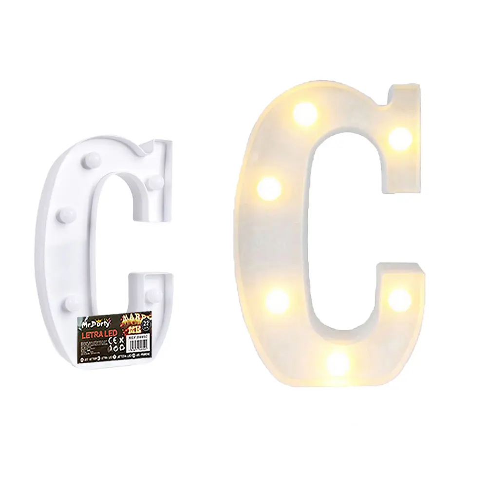 Letra C con luz led 22cm