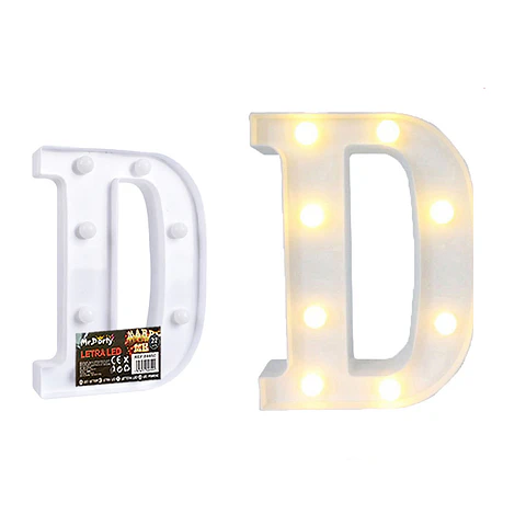 Letra D con luz led 22cm