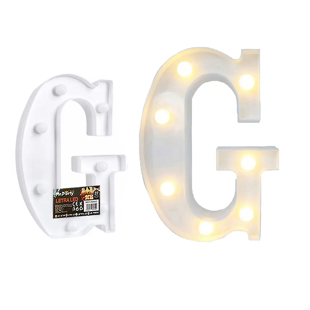 Letra G con luz led 22cm