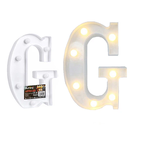 Letra G con luz led 22cm