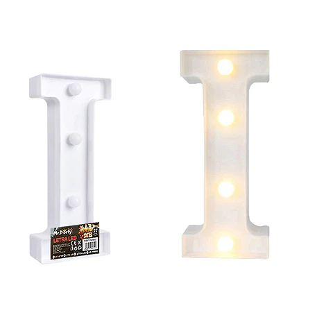 Letra I con luz led 22cm