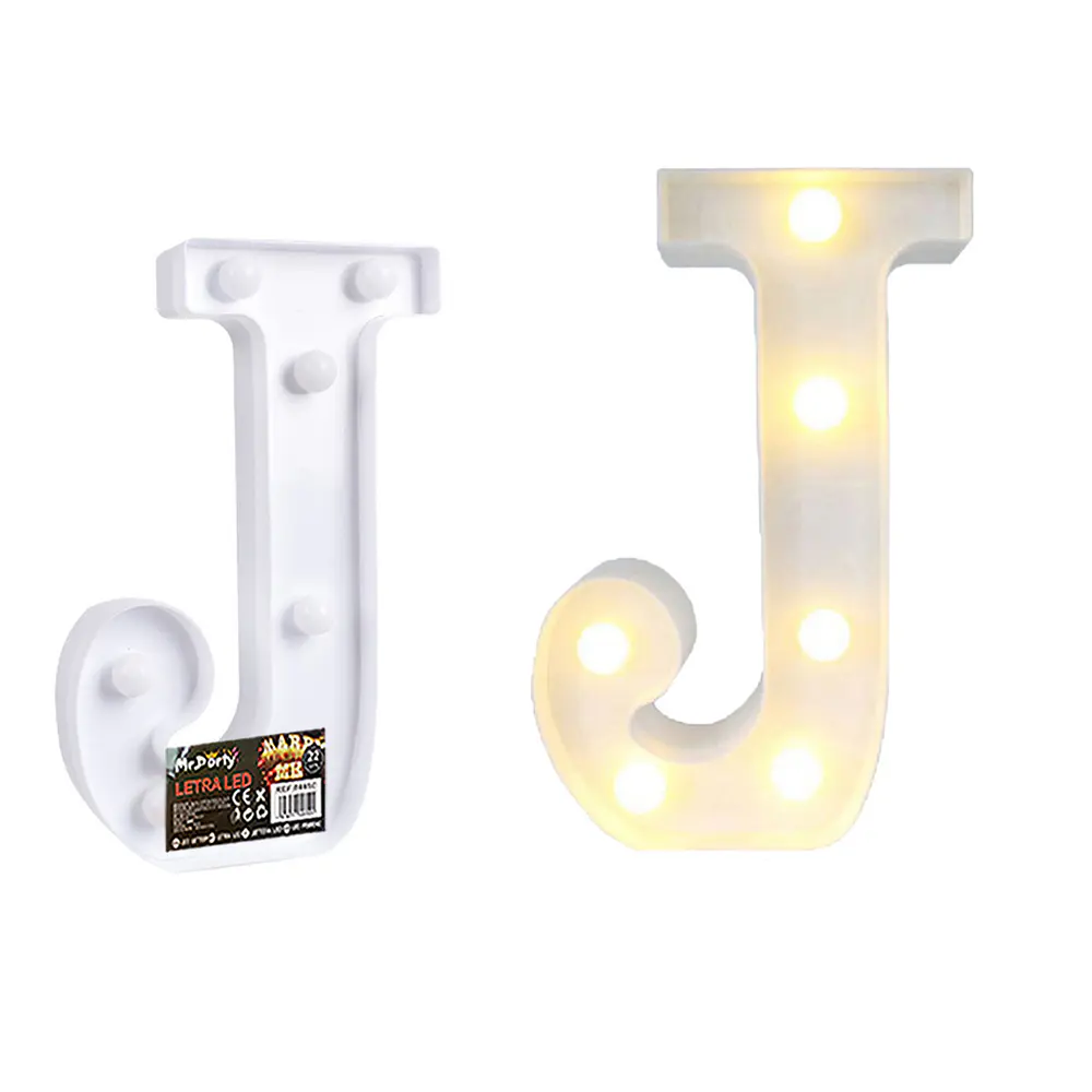Letra J con luz led 22cm