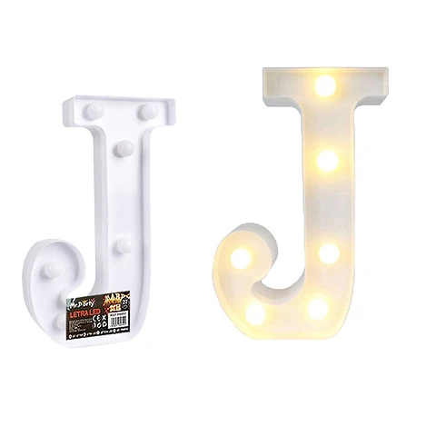 Letra J con luz led 22cm