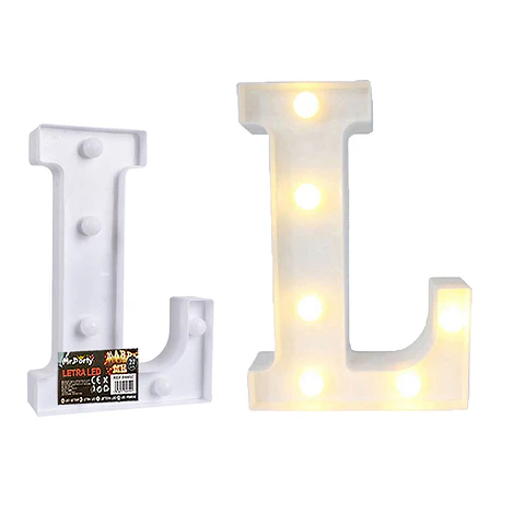 Letra L con luz led 22cm