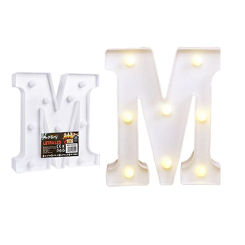 Letra M con luz led 22cm