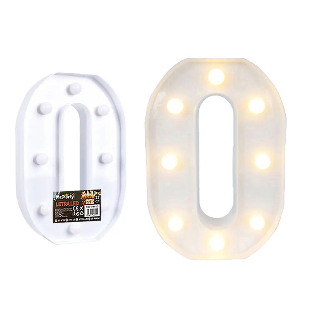 Letra O con luz led 22cm