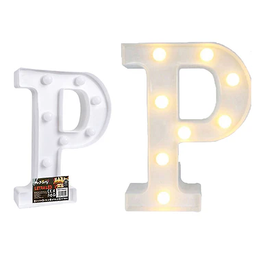 Letra P con luz led 22cm