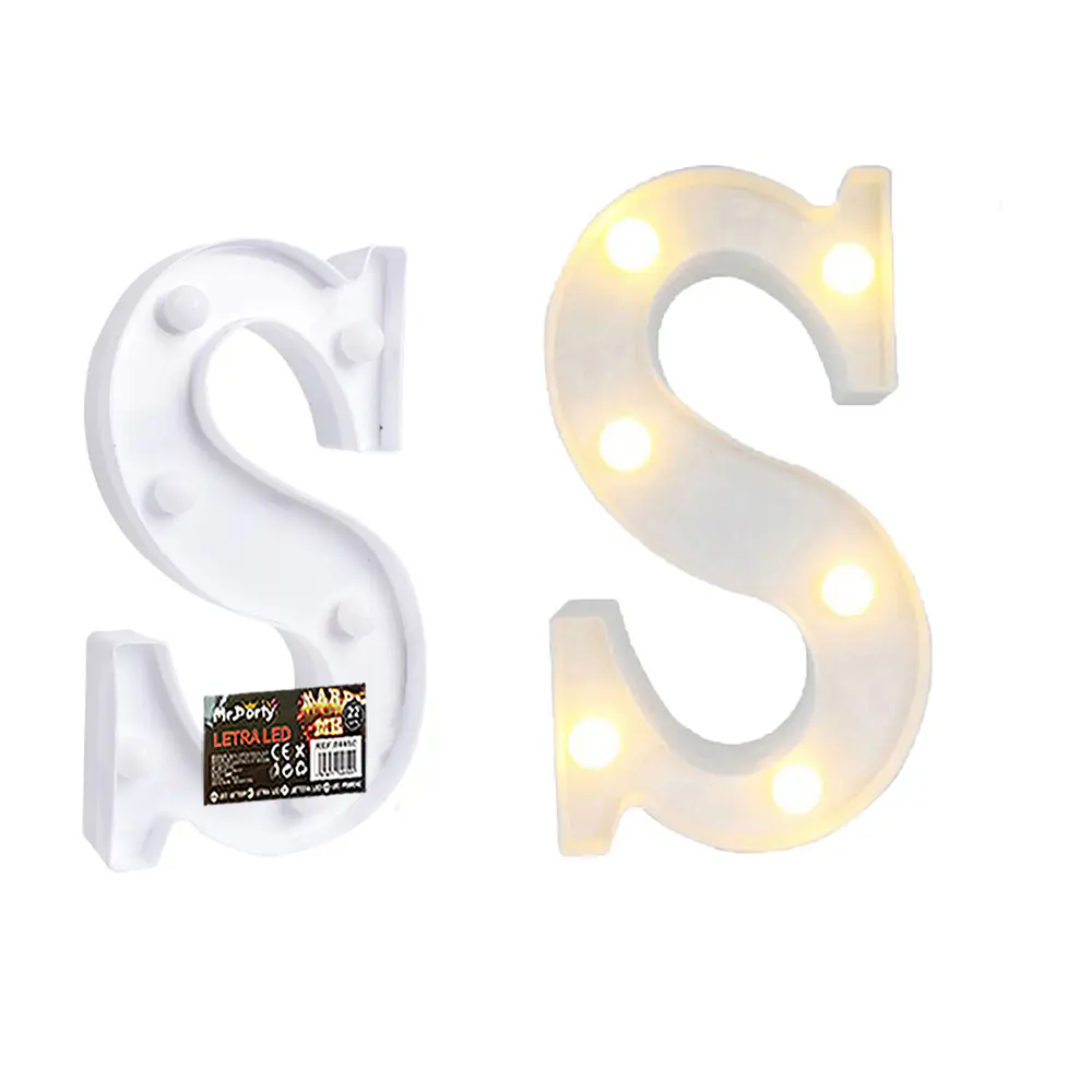 Letra S con luz led 22cm