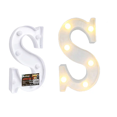 Letra S con luz led 22cm