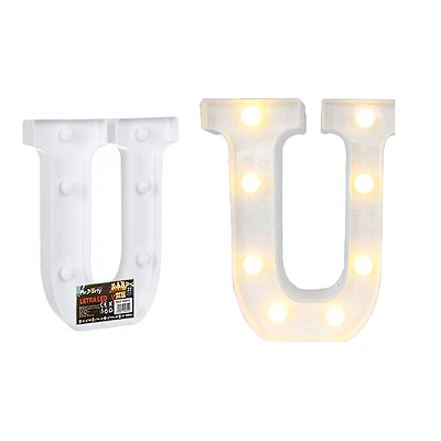 Letra U con luz led 22cm