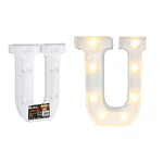 Letra U con luz led 22cm