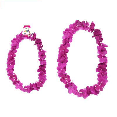 Collar cotillón hawaiano rosa 48cm