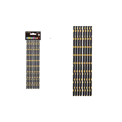 Bombillas de papel ecológica negro dorado con puntos 20pcs