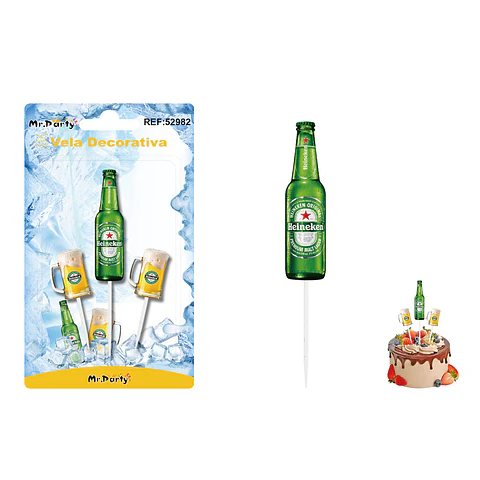 Vela decorativa de cerveza 1.5*5.3cm 3pcs