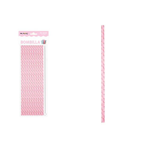 Bombilla reutilizable diseño diamante PETG rosa 23cm*0.7cm 10pcs + cepillo