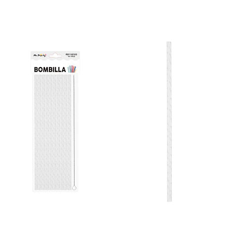 Bombilla reutilizable diseño diamante PETG transparente 23cm*0.7cm 10pcs + cepillo