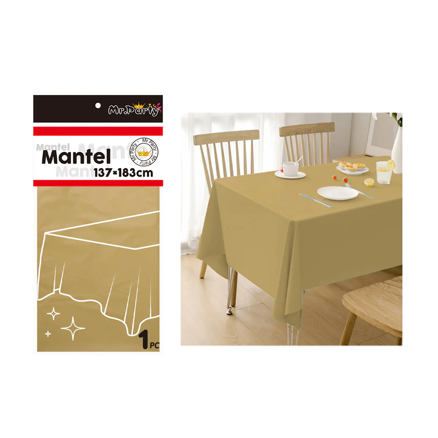 Mantel PE dorado 137*183cm 1