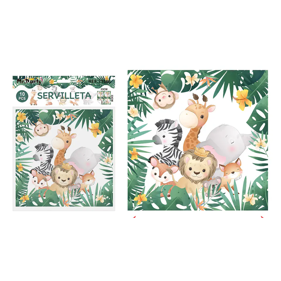 Servilletas animales de la jungla 33*33cm 10pcs 1