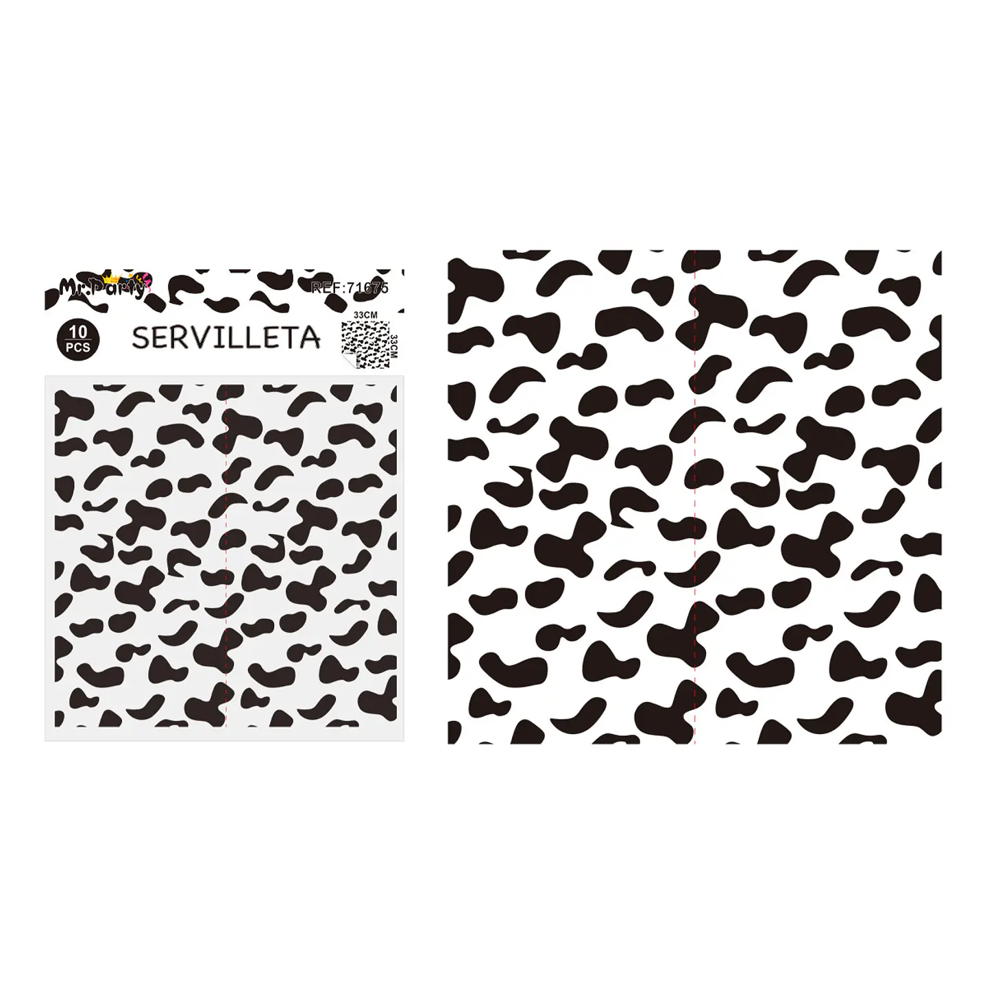 Servilletas patrón de vaca 33*33cm 10pcs 1