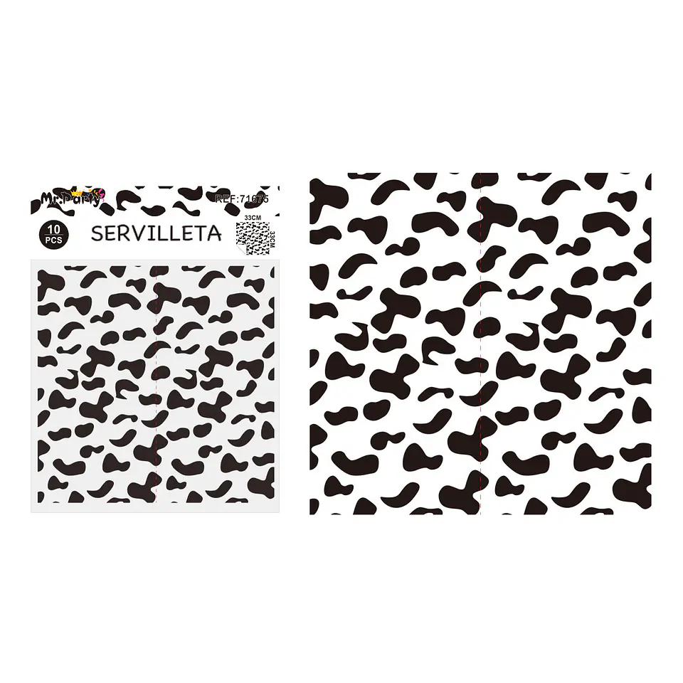 Servilletas patrón de vaca 33*33cm 10pcs 1