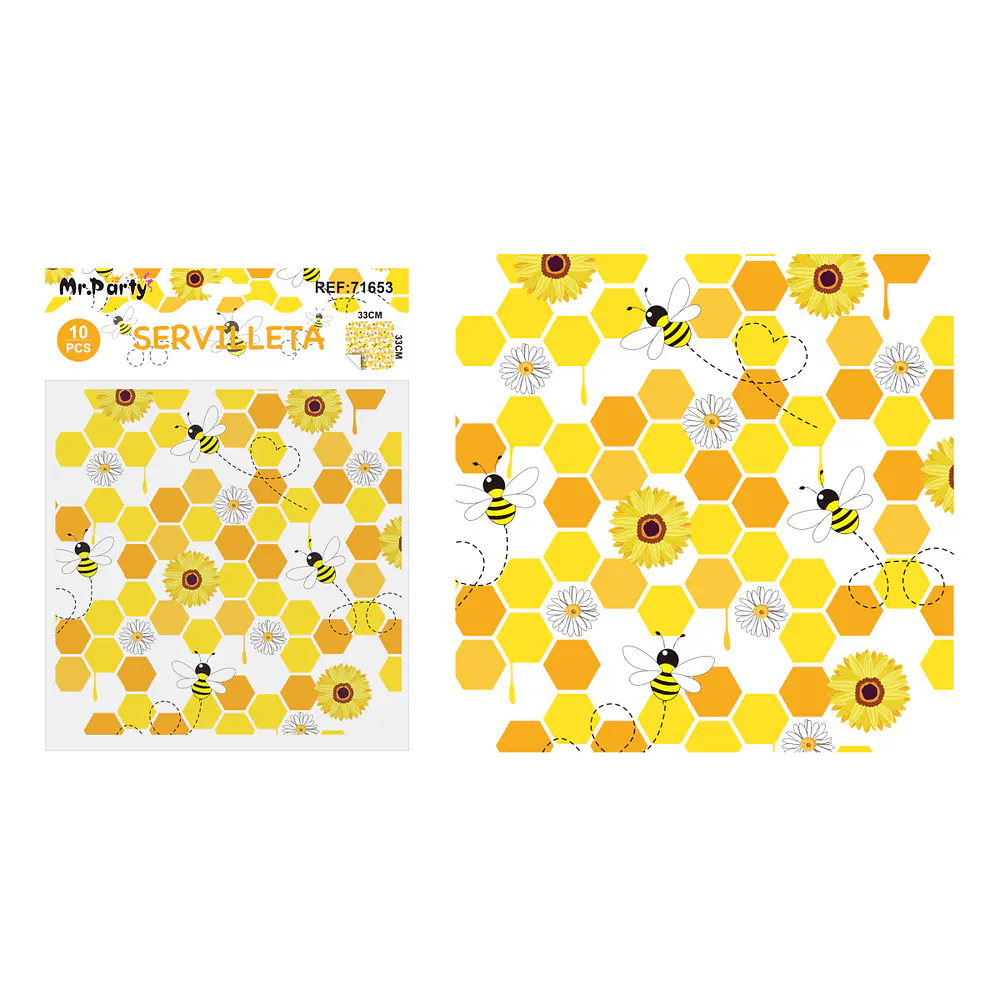 Servilletas abeja 33*33cm 10pcs