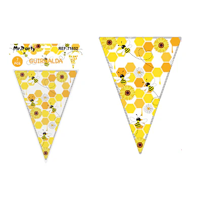 Banderines triangulares abeja 14*20cm 7pcs