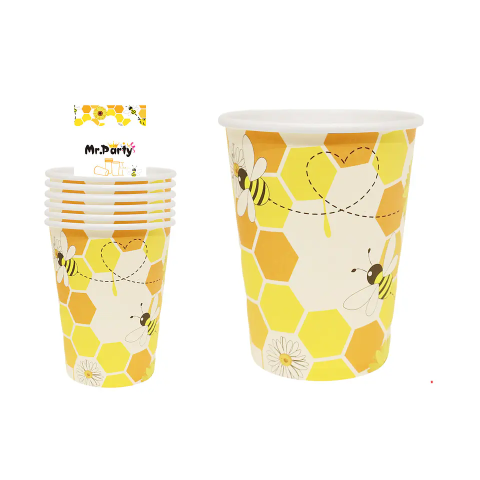 Vasos de papel abeja 6pcs 1