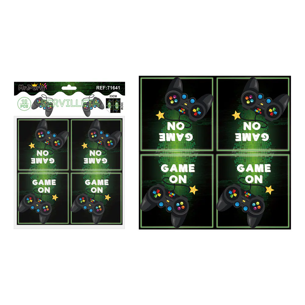 Servilletas videojuego verde 33*33cm 10pcs