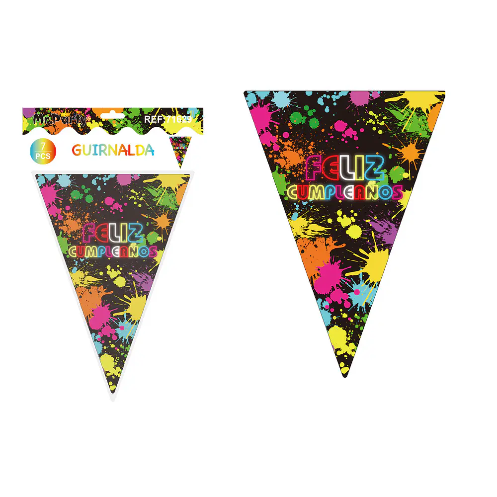 Banderines triangulares neón 14*20cm 7pcs