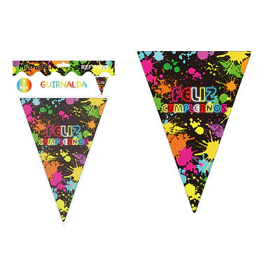 Banderines triangulares neón 14*20cm 7pcs