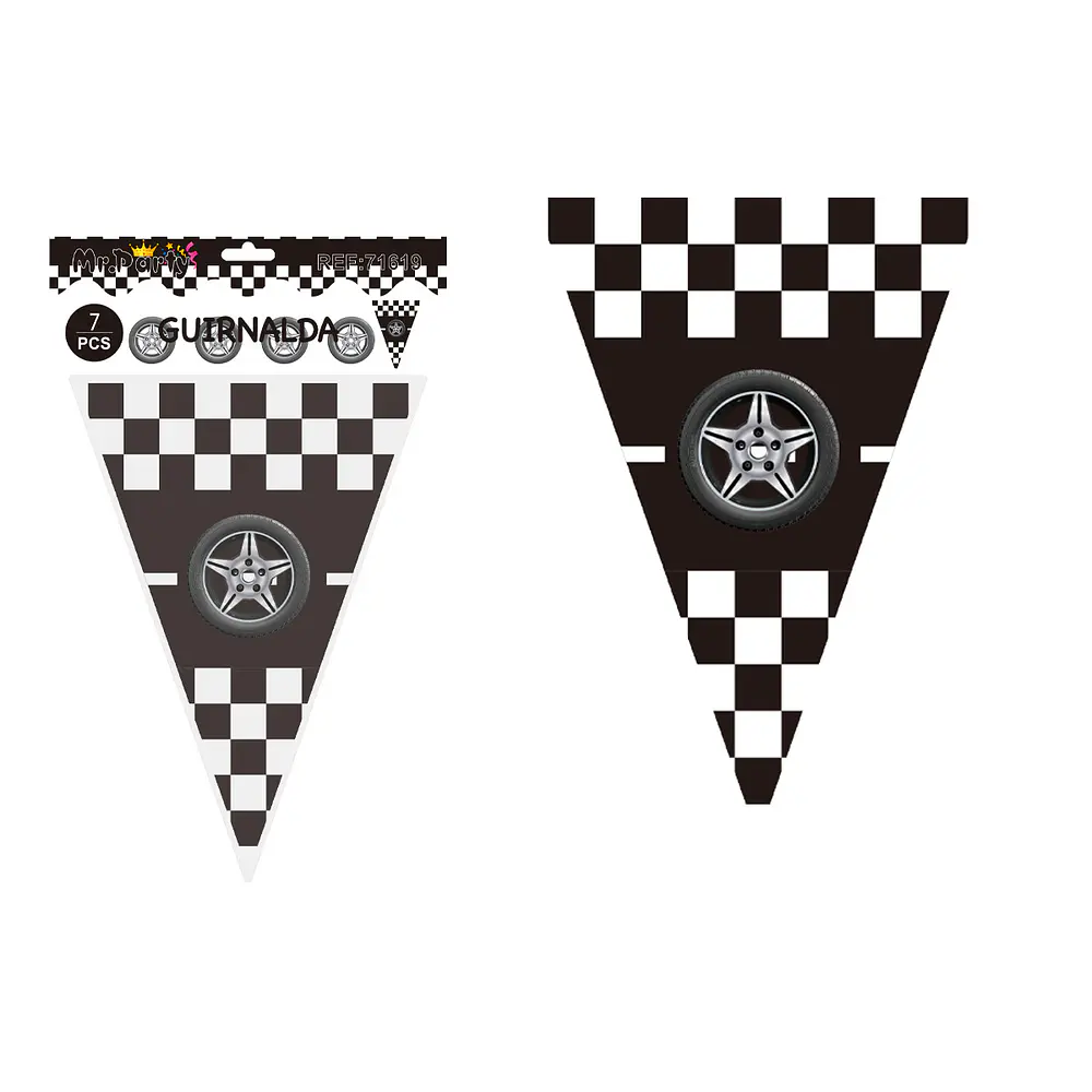 Banderines triangulares rueda de carreras 14*20cm 7pcs