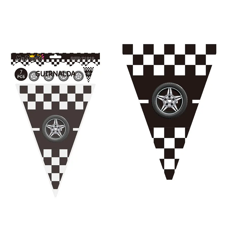 Banderines triangulares rueda de carreras 14*20cm 7pcs 1