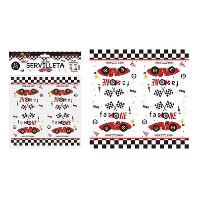 Servilletas carreras cuadros rojos 33*33cm 10pcs