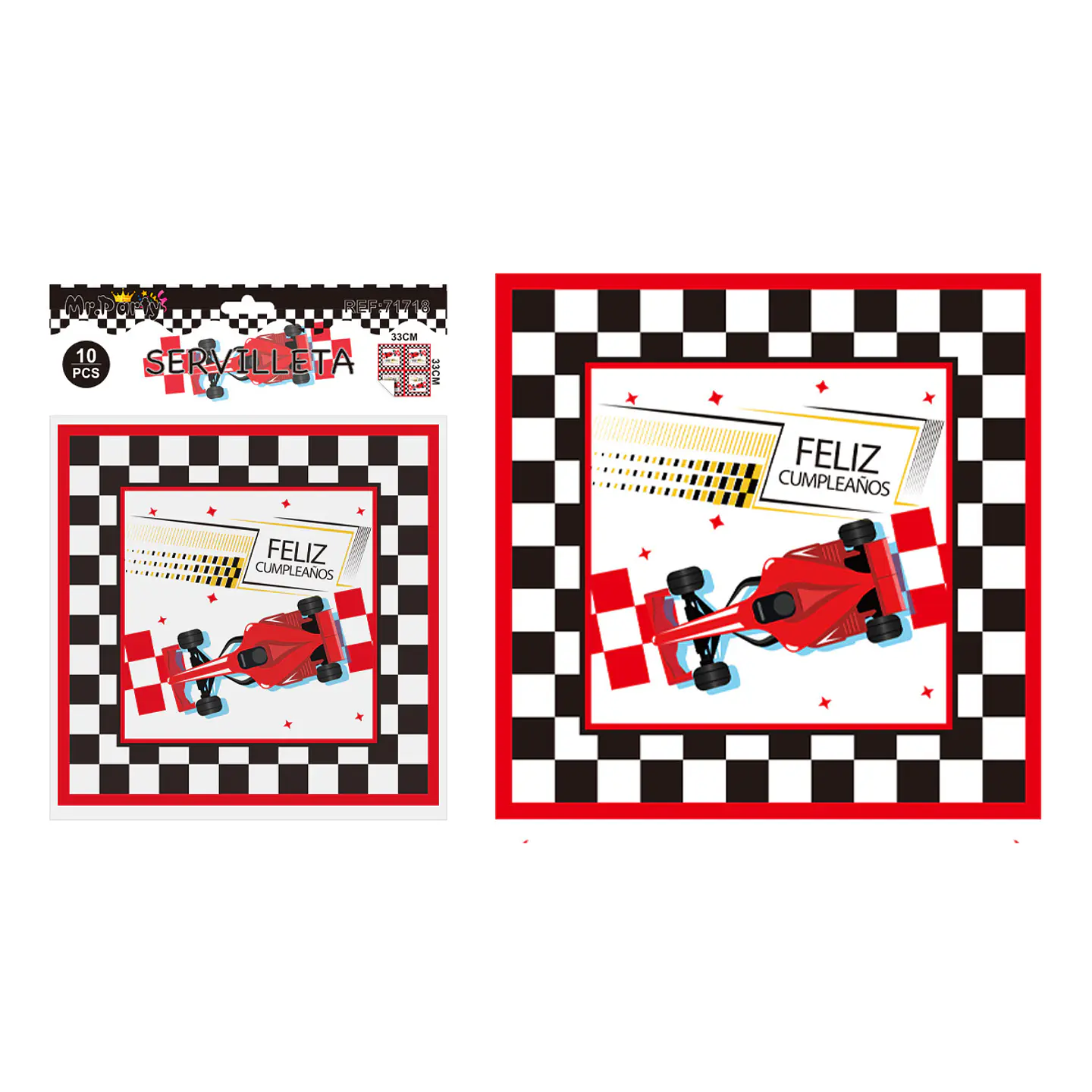Servilletas carreras 33*33cm 10pcs 1
