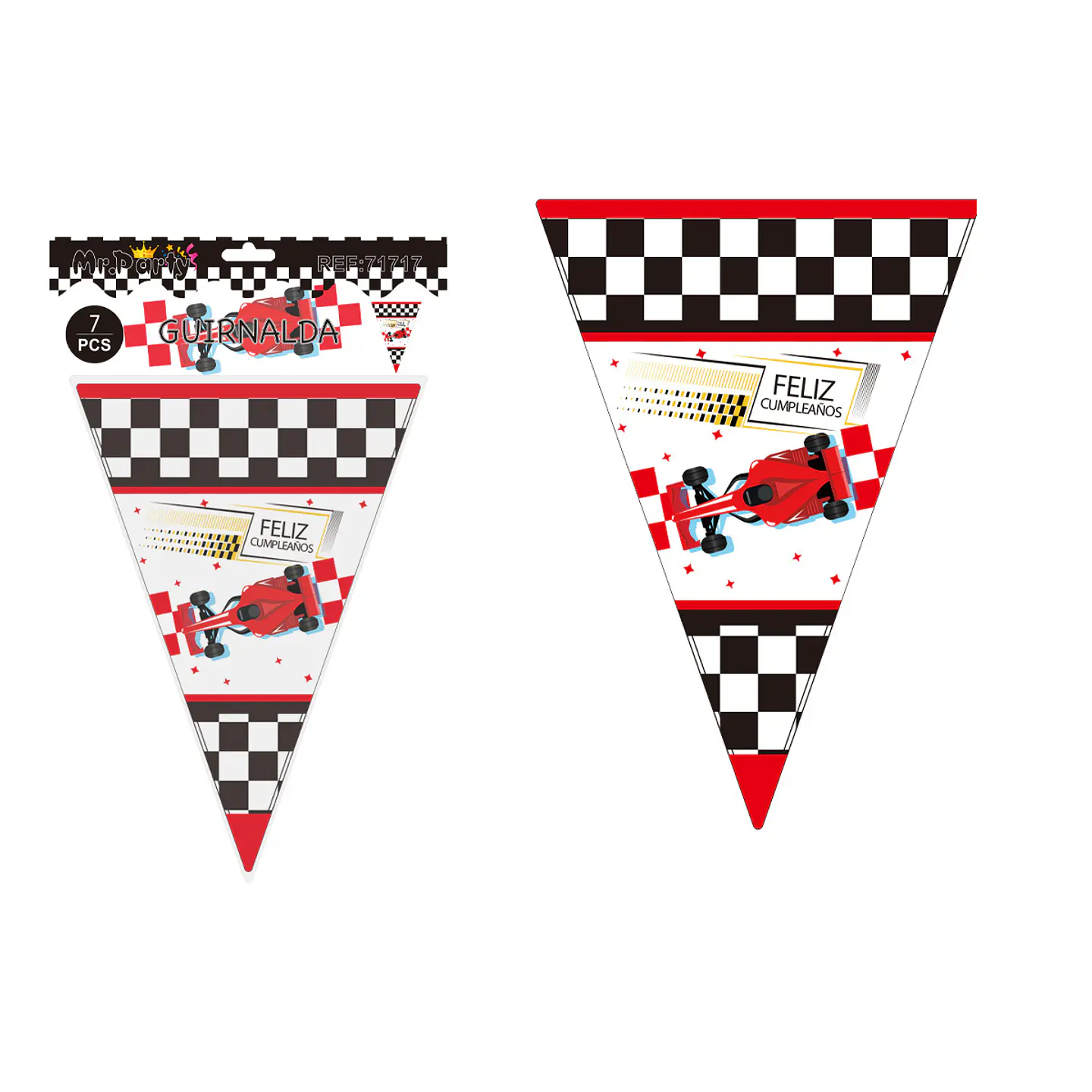 Banderines triangulares carreras 14*20cm 7pcs 1
