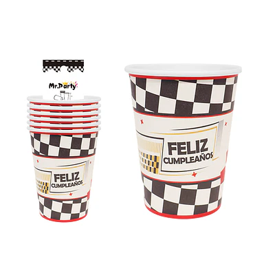 Vasos de papel carreras 6pcs