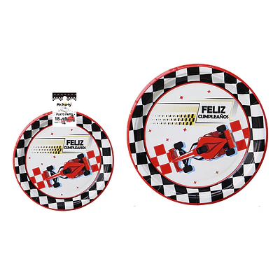 Platos de papel carreras 18cm 6pcs