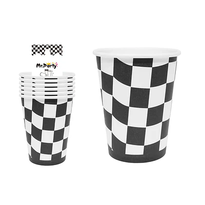 Vasos de papel cuadros 6pcs