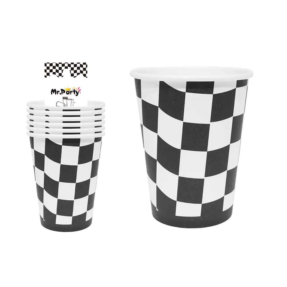 Vasos de papel cuadros 6pcs 1