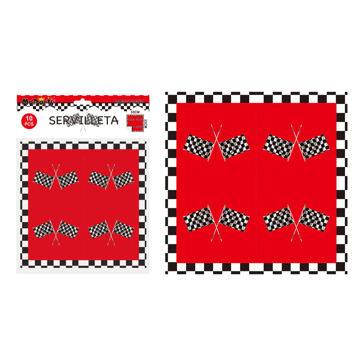 Servilletas bandera de carreras 33*33cm 10pcs 1