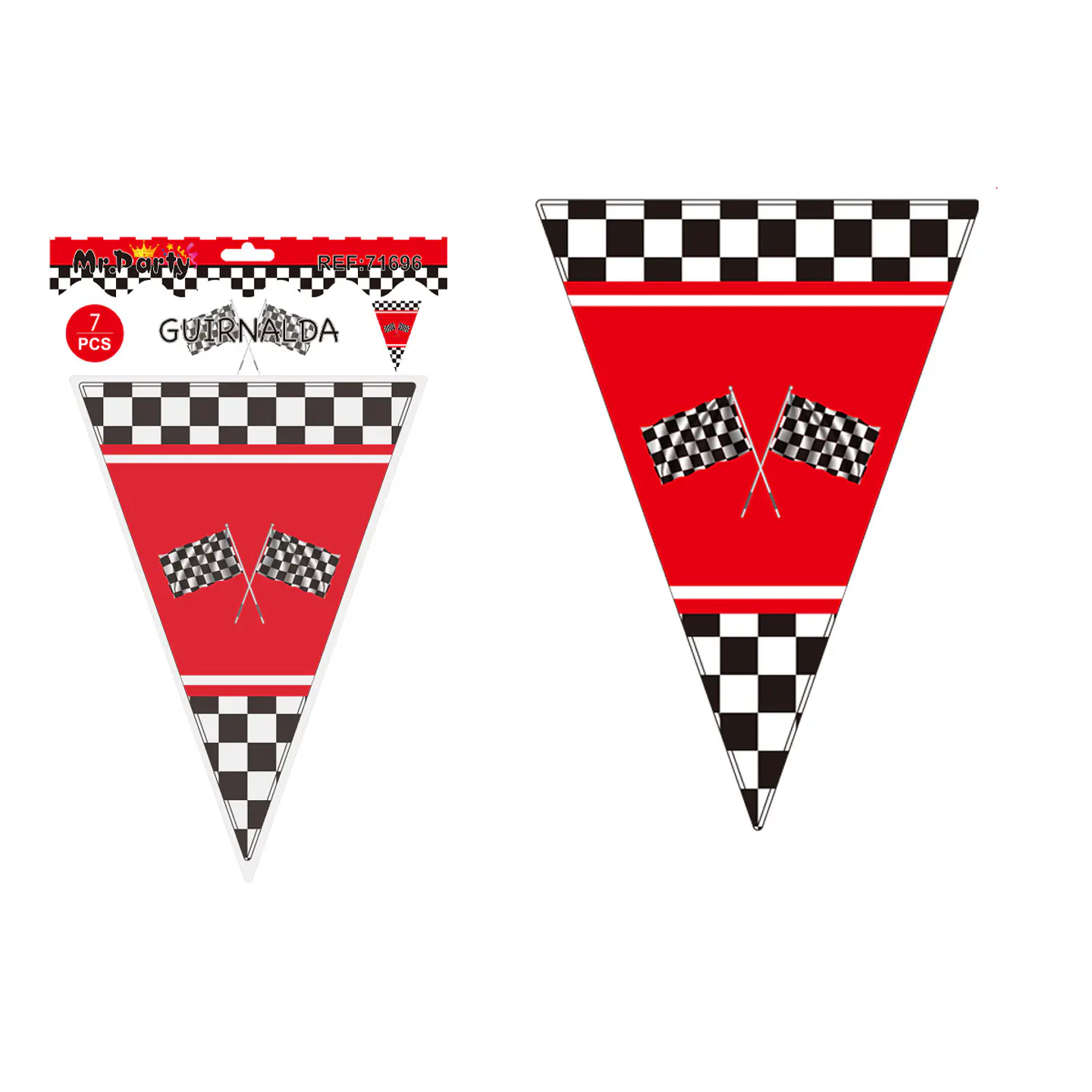 Banderines triangulares bandera de carreras 14*20cm 7pcs 1