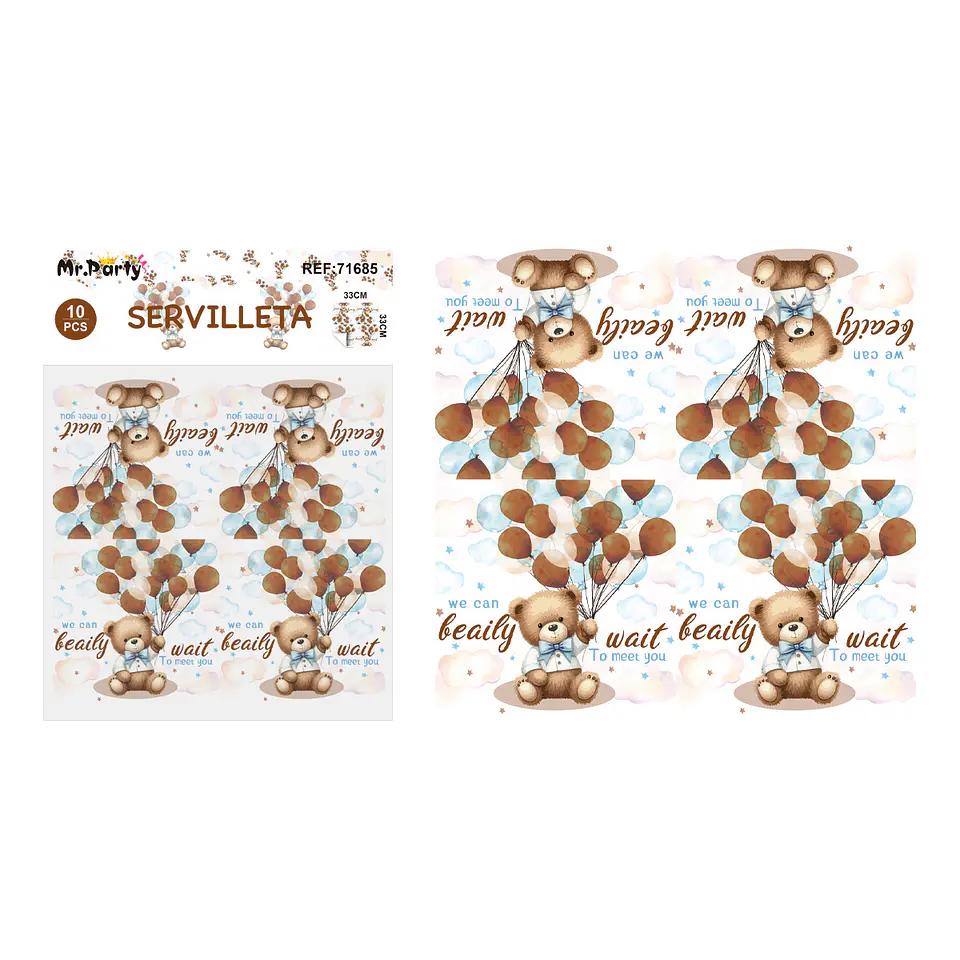 Servilletas osito 33*33cm 10pcs 1