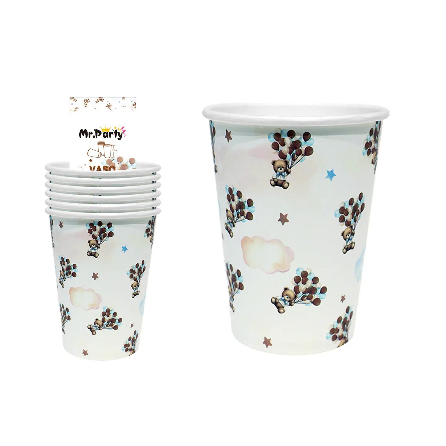 Vasos de papel osito 6pcs 1