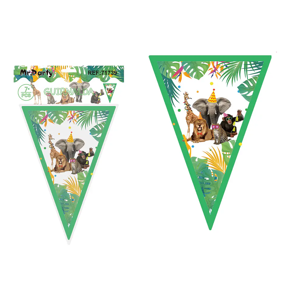 Banderines triangulares animales 14*20cm 7pcs