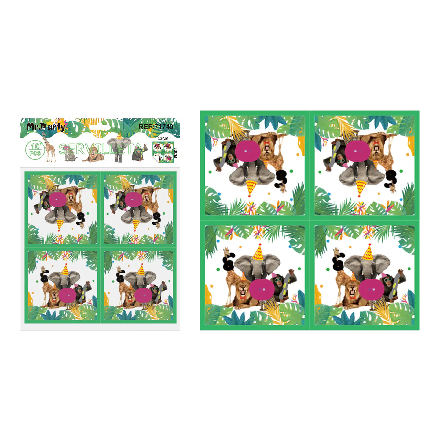 Servilletas animales 33*33cm 10pcs 1