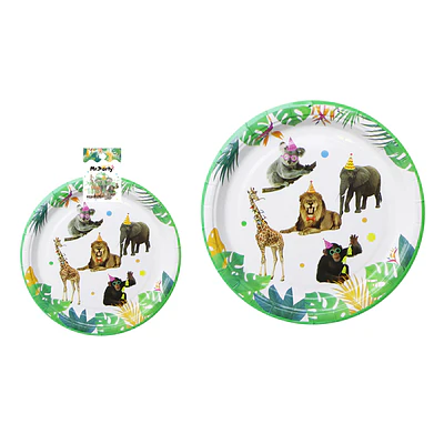 Platos de papel animales 18cm 6pcs