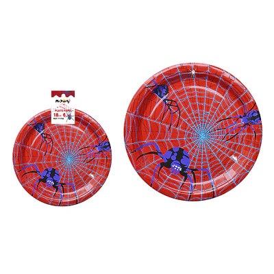 Platos de papel araña 18cm 6pcs