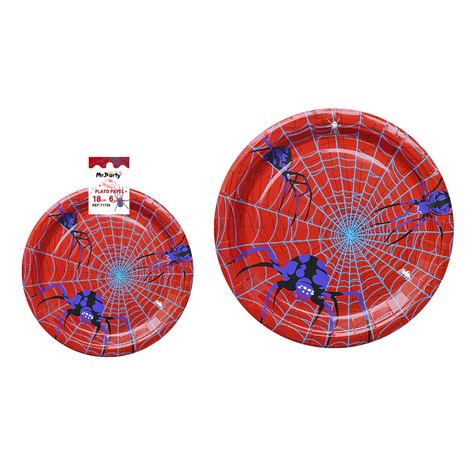 Platos de papel araña 18cm 6pcs 1